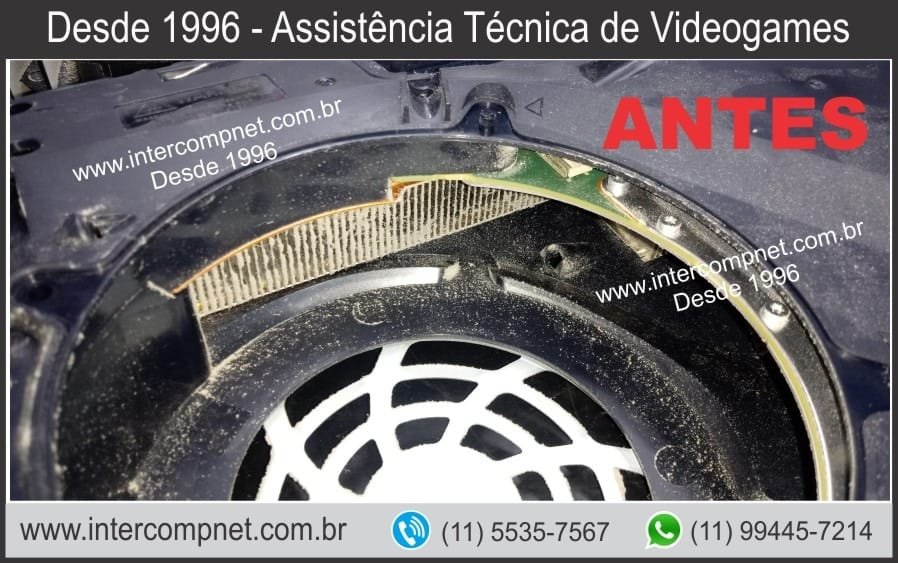 Nesse caso desmontamos todo o console e fazemos a limpeza interna